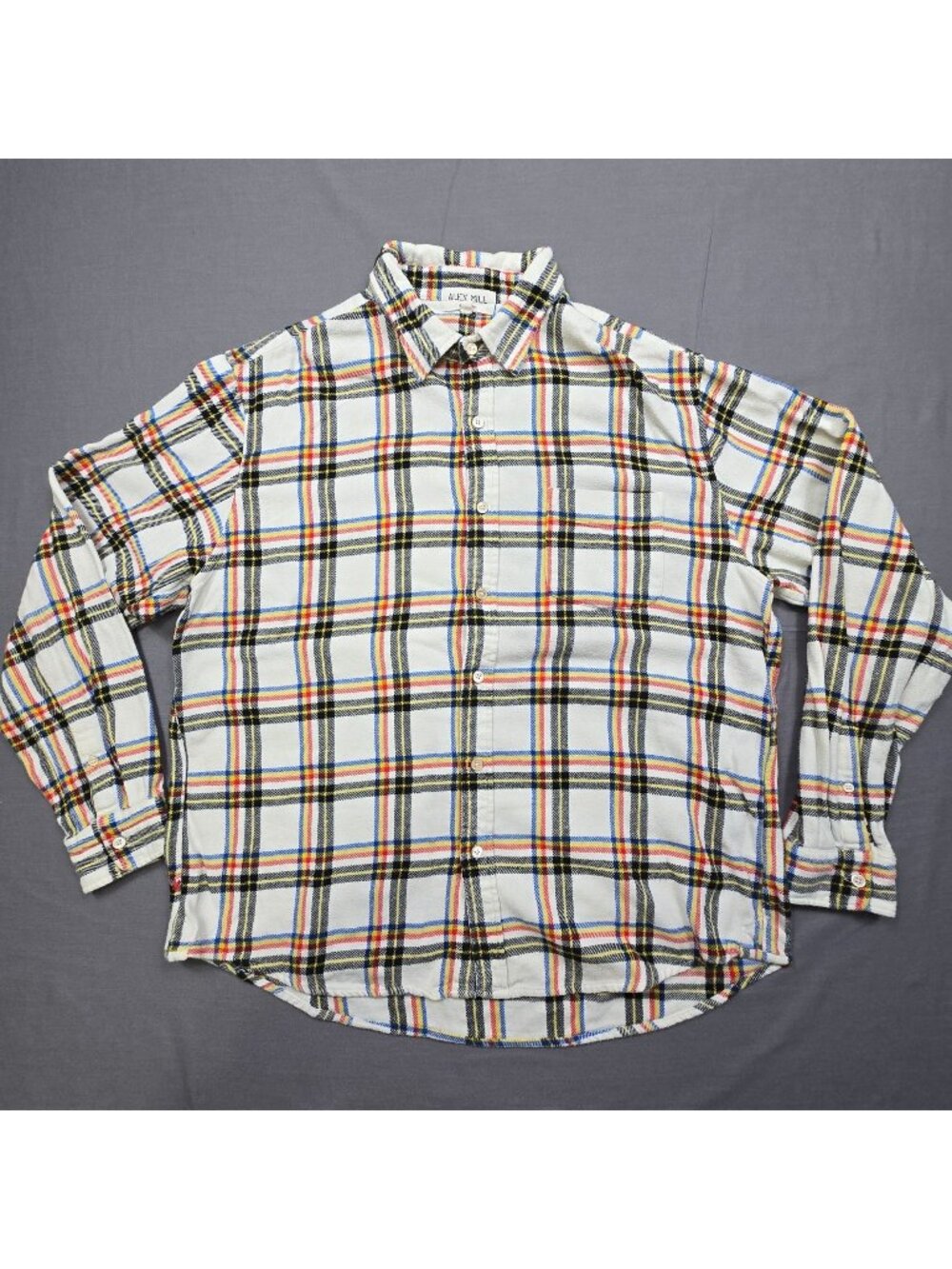 Alex Mill XL Mens Flannel Button-Down Shirt Plaid Long Sleeve 100% Cotton